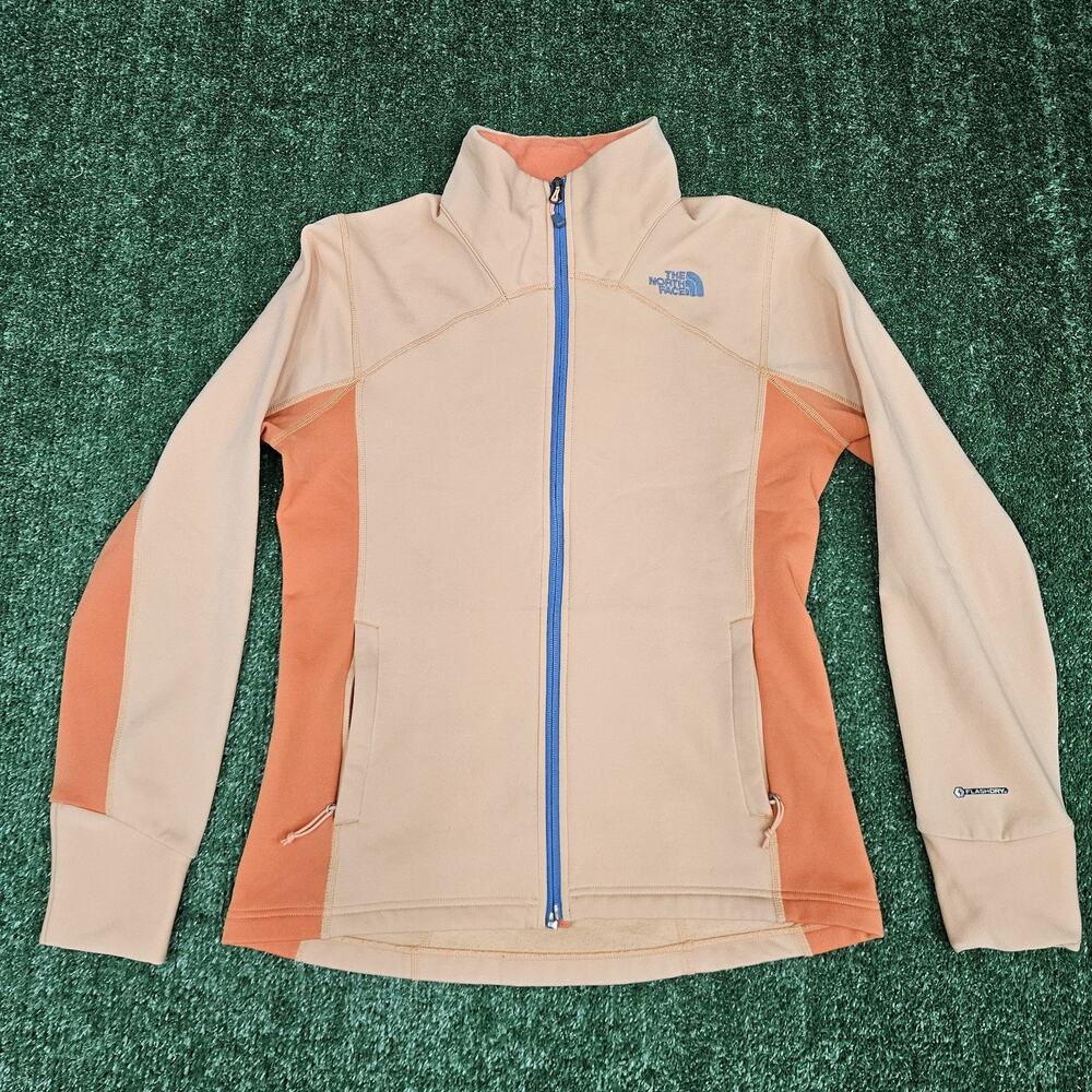 The North Face Flashdry Women's Peach Full-Zip Long Sleeve Fleece Sweater Sz M